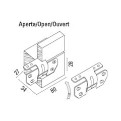 Gömme Menteşe Kromaj 80x34x28mm