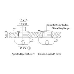 Pushbuton Kromaj 16mm