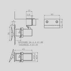 Çekmece ve Kapak Kilidi Paslanmaz Çelik 35x35mm