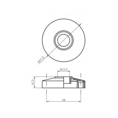 Kapı Kolu Aynası Kromaj Ø47,5xh12,5mm