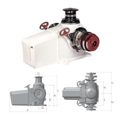 Super Ercole B Yatay Irgat 24V 3500W 16mm 2 Kav. 1 Fener Beyaz Alüminyum