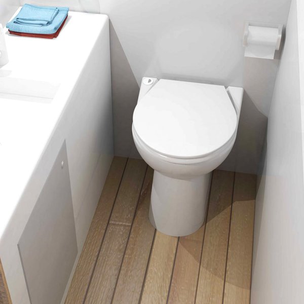 Sanimarin 43 Luxe Bideli Yüksek Taş Tuvalet 12V Üç Kademeli Dokunmatik Kumanda