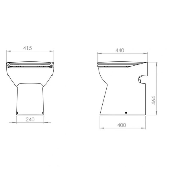 Sanimarin 43 Luxe Bideli Yüksek Taş Tuvalet 12V Üç Kademeli Dokunmatik Kumanda
