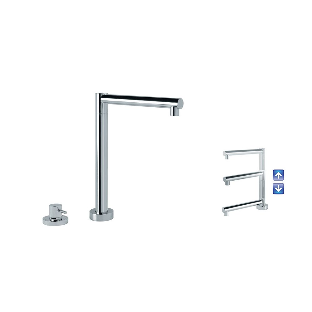 Tip-Up Mikser Batarya Yükseklik Ayarlı Hareketli Başlık Kromaj